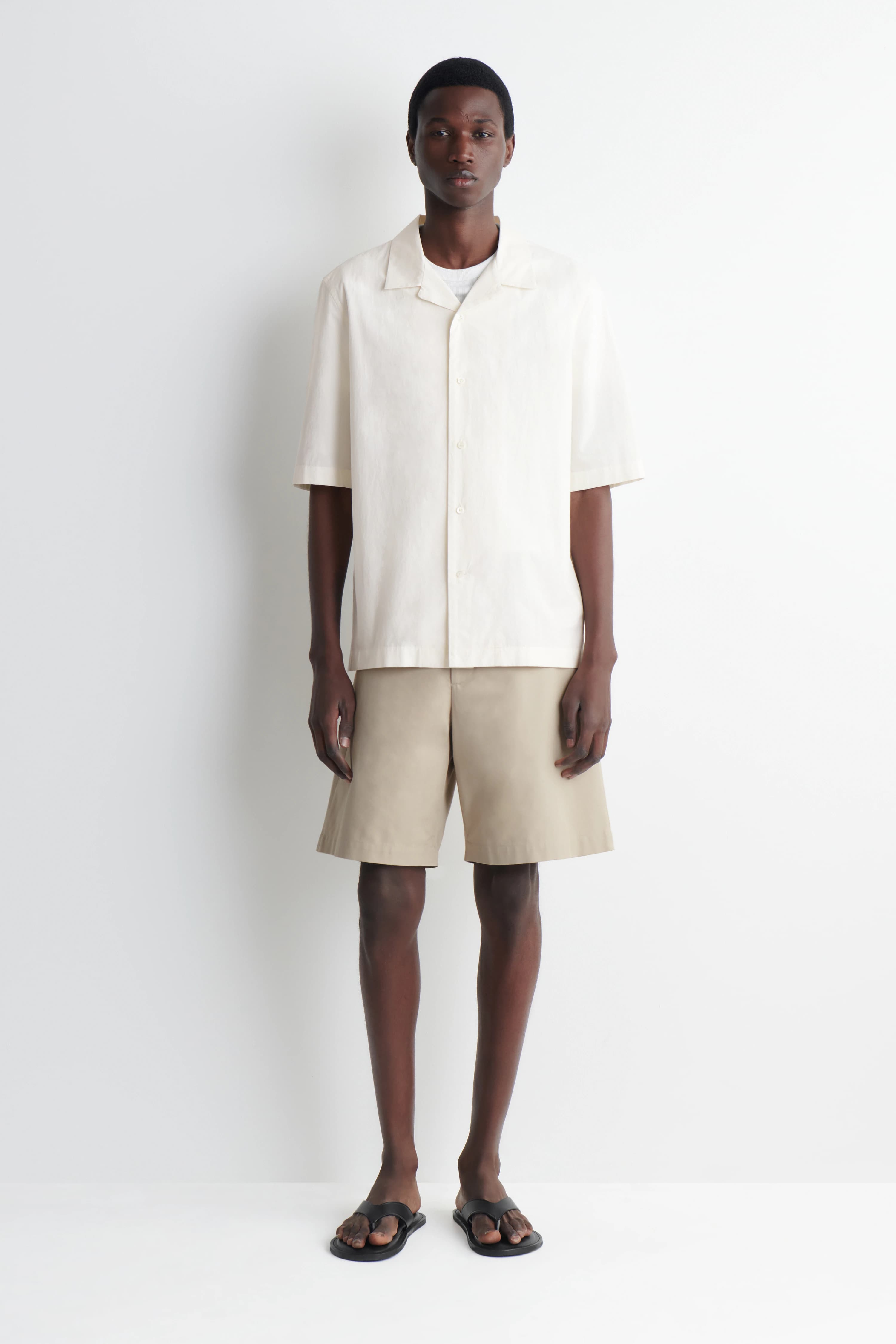 Katoenen chino-shorts met rechte pijpen