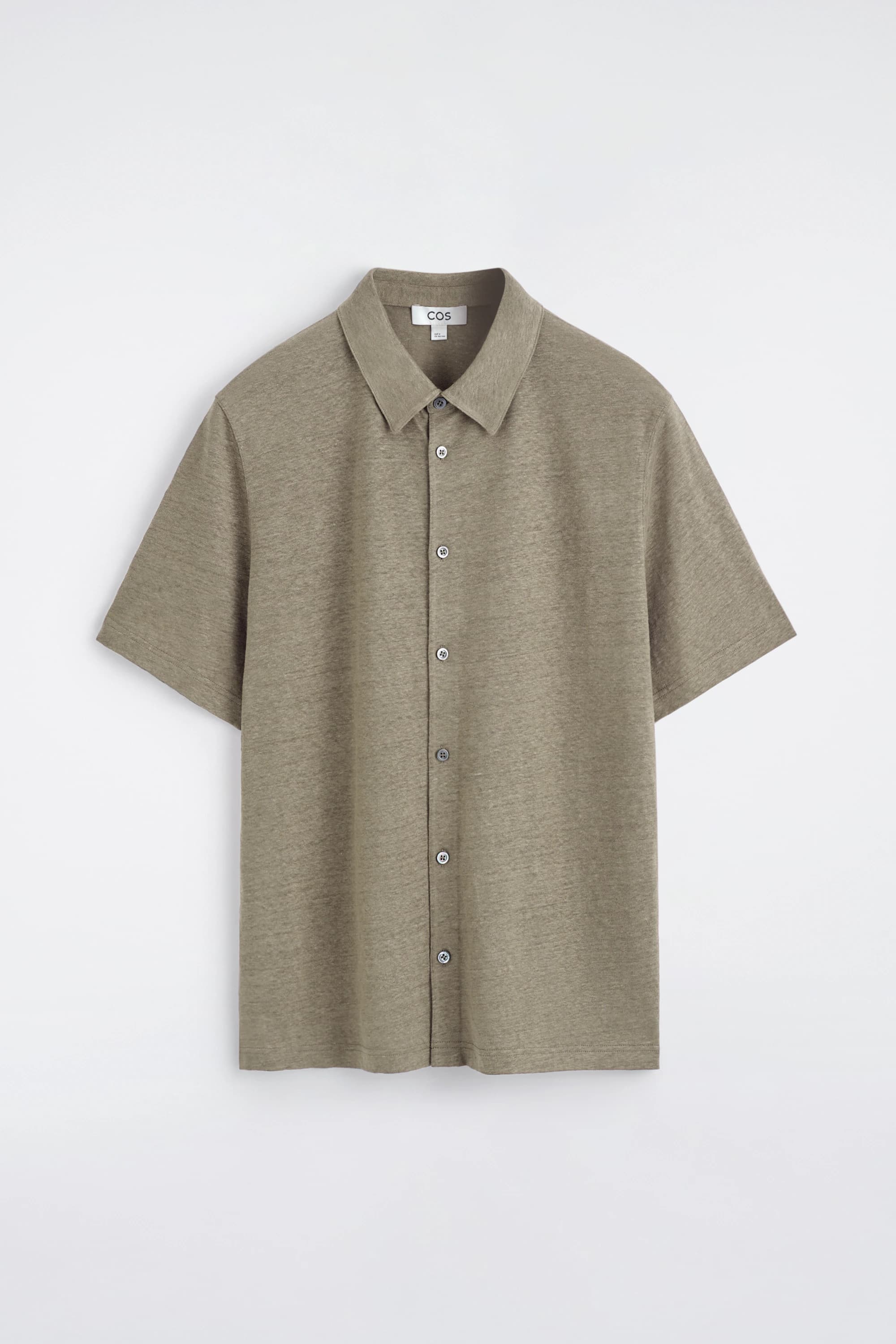 Linnen-jersey shirt met korte mouwen