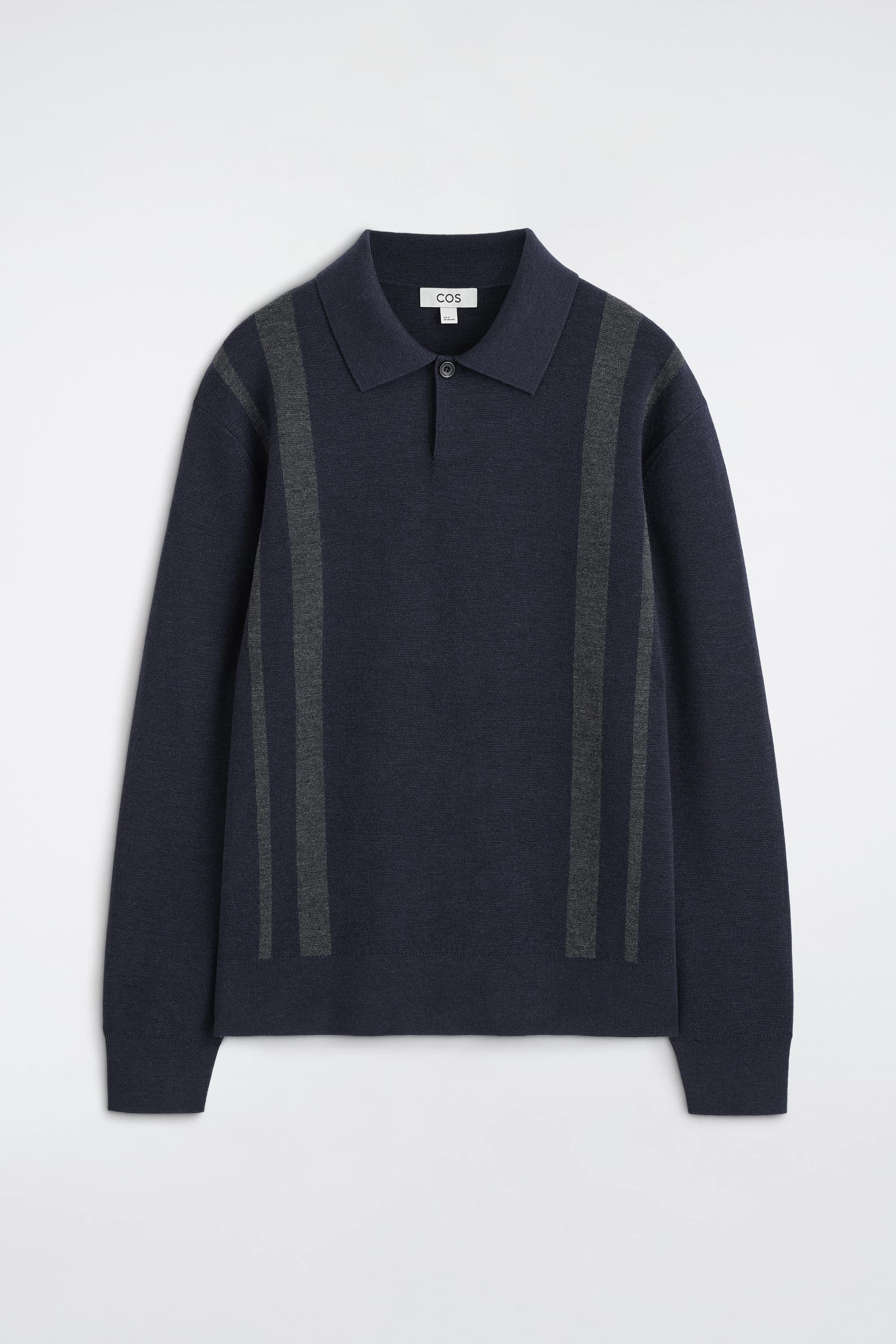 Gestreept poloshirt van merinowol
