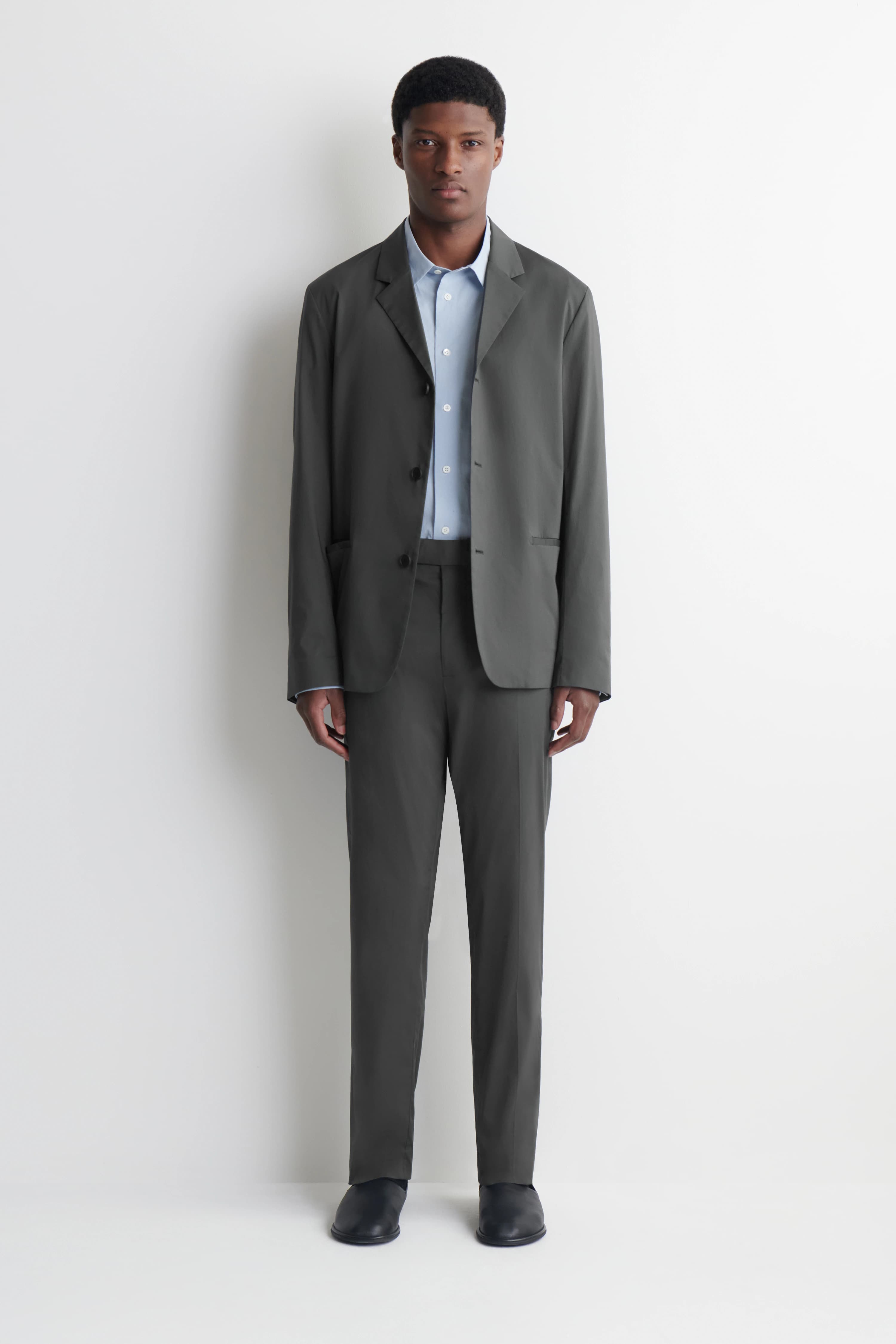 Katoenen pantalon met slanke pasvorm