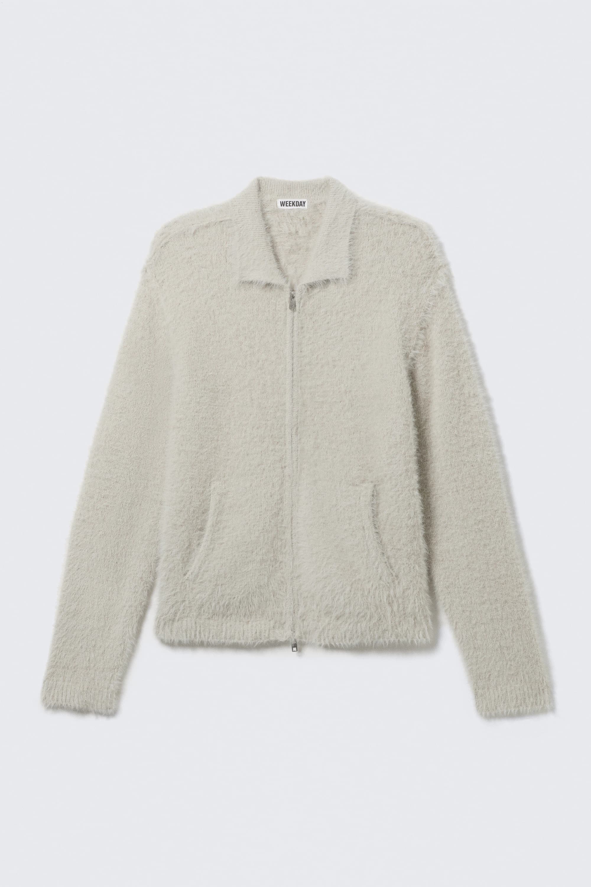 Hairy Knitted Zip Cardigan