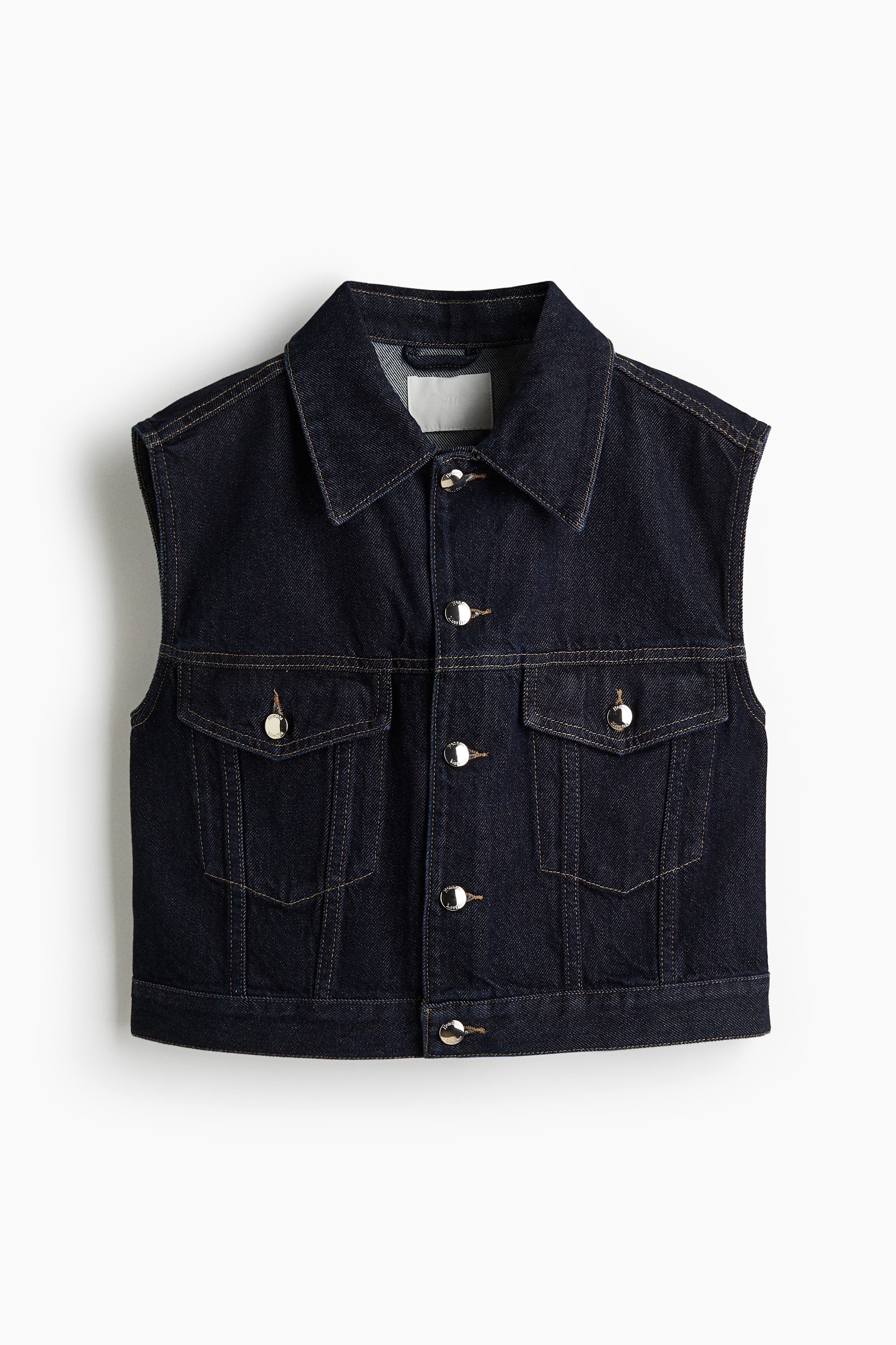 Cropped gilet van denim