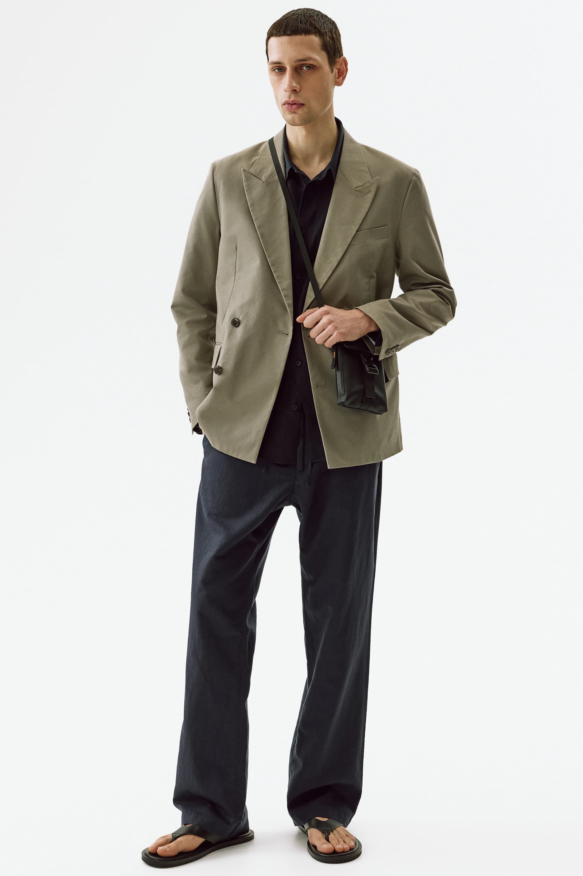 Broek van linnenmix - Regular Fit