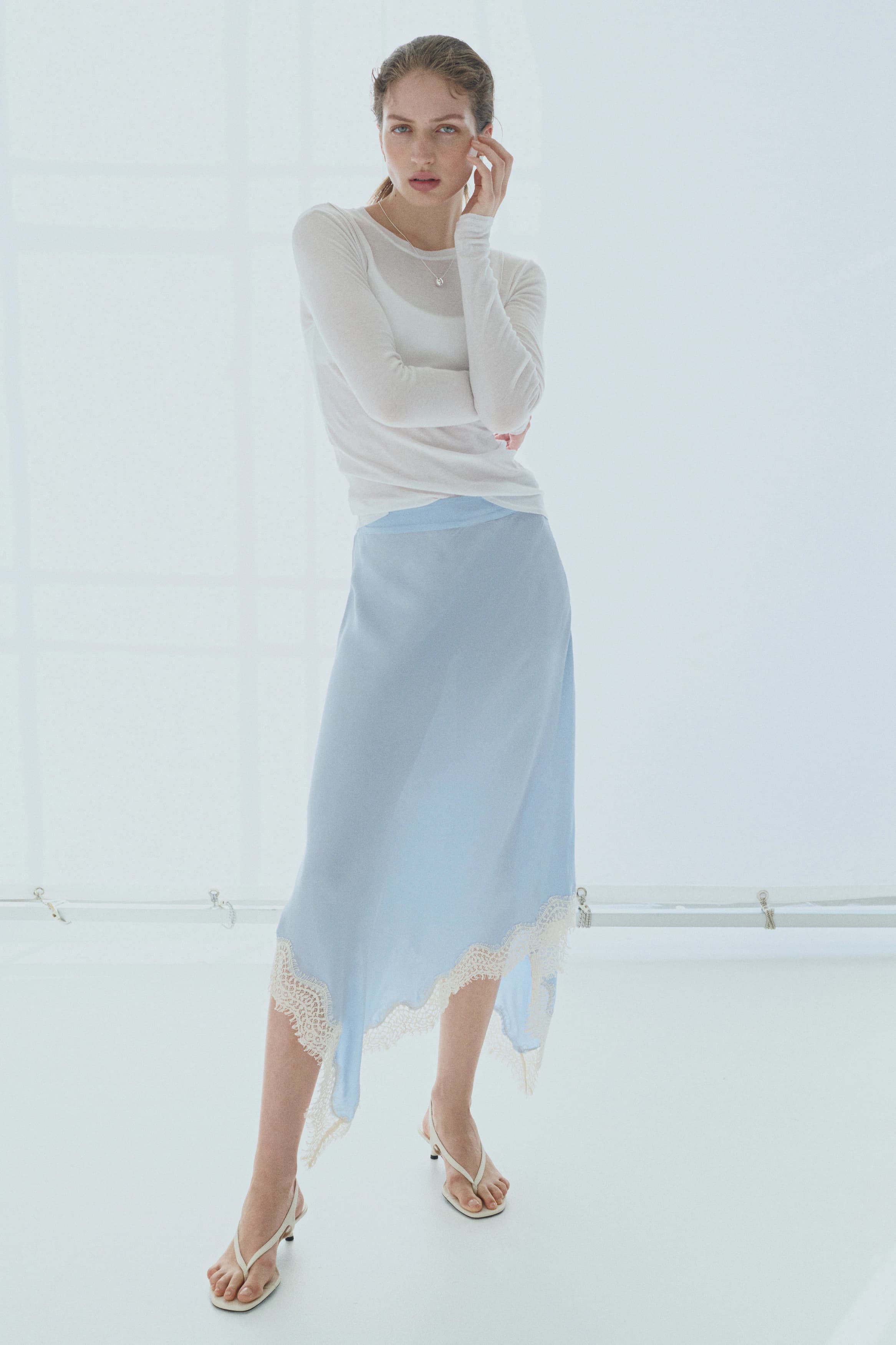 Asymmetrische rok van viscose