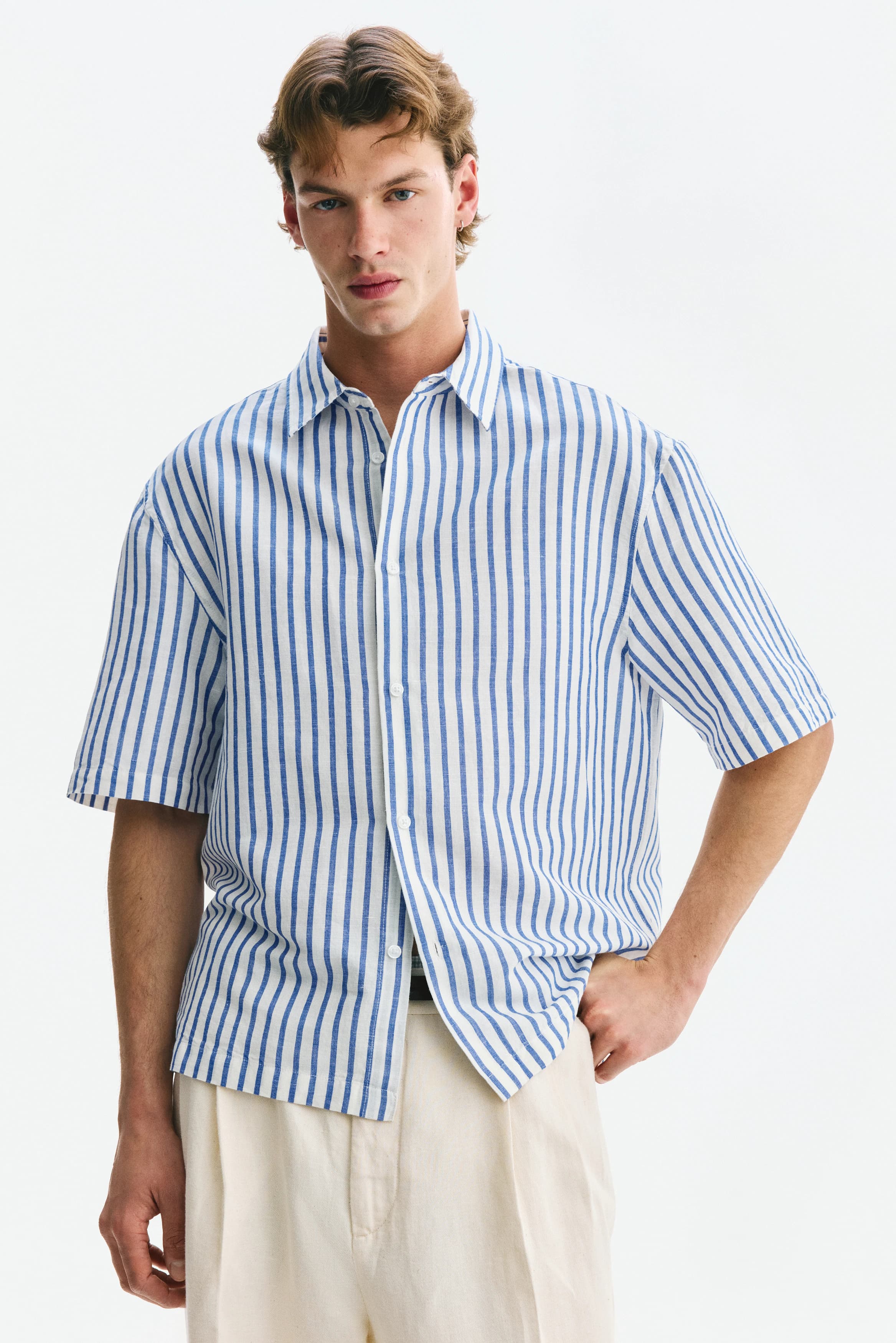 Overhemd van linnenmix - Relaxed Fit