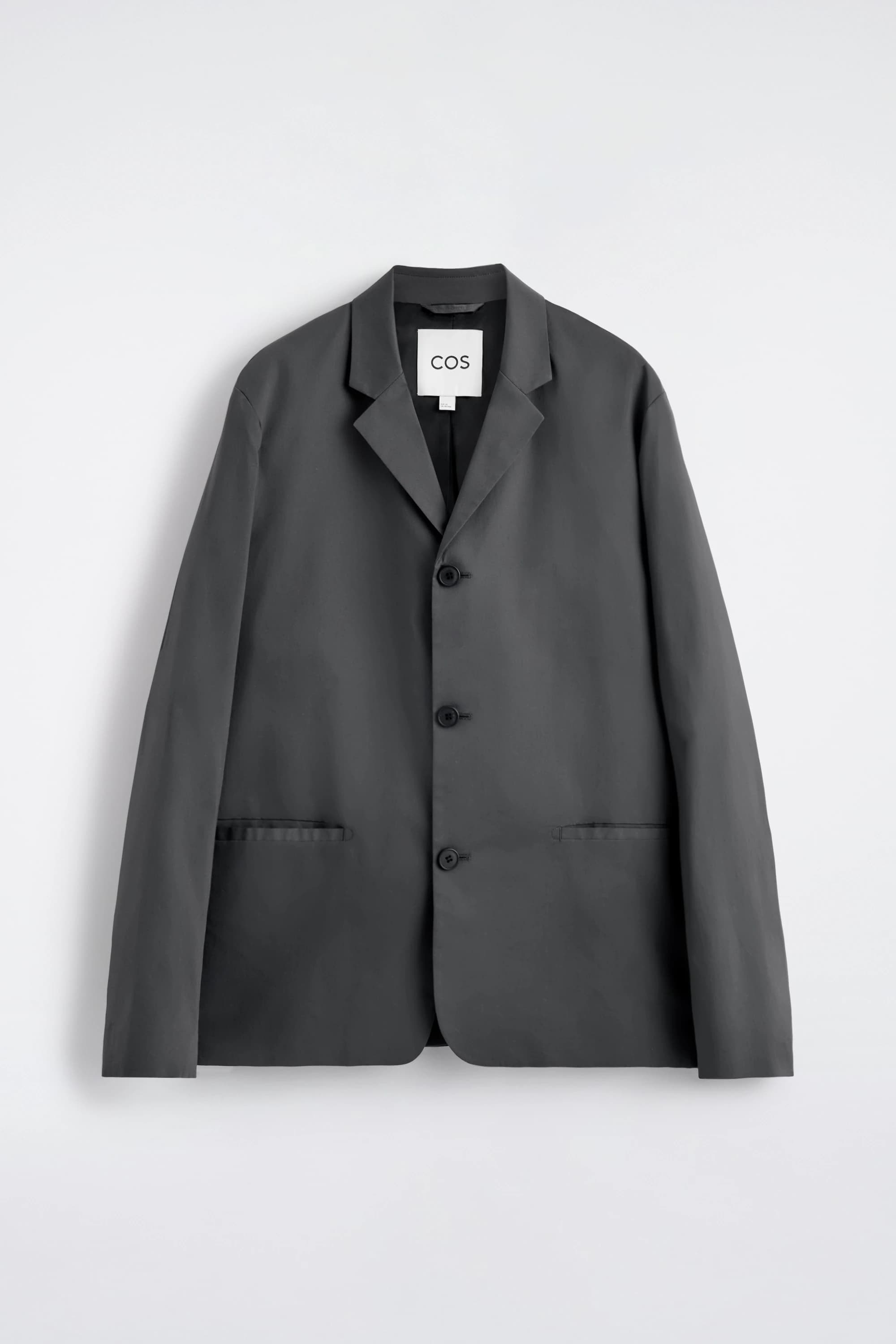 Ongestructureerde slanke katoenen blazer
